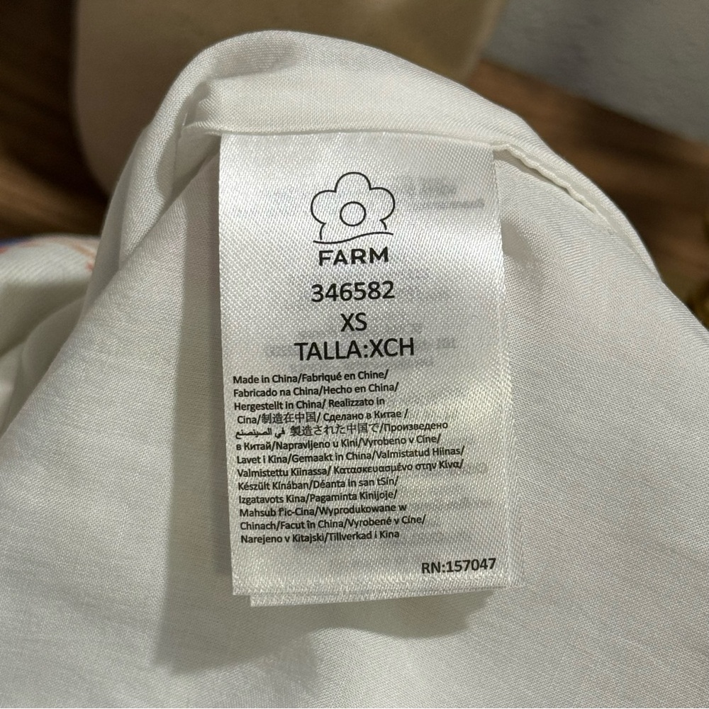 Farm Rio NWT XS Off White Fresh Table Euroflax Premium Linen Mini Dress Elegant - Picture 9 of 9